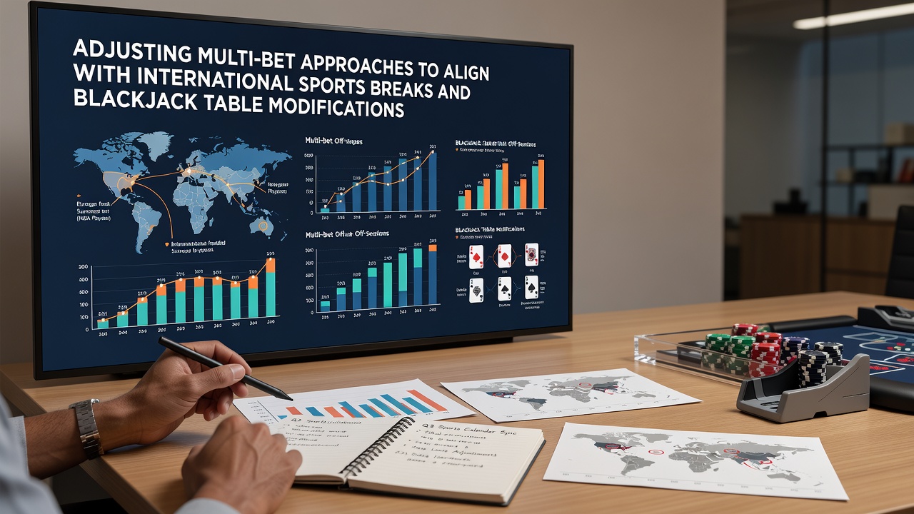 Bettors reviewing accumulator strategies during international sports breaks alongside blackjack table updates