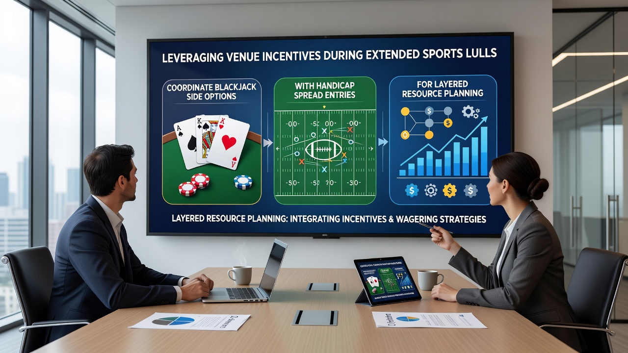 Casino venue offering incentives during sports lull periods with blackjack and sports betting integration