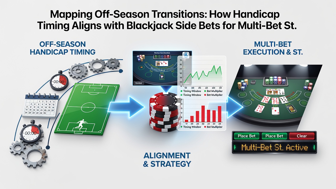 Chart showing alignment between off-season handicap adjustments and blackjack side bet frequencies in multi-bet accumulator designs