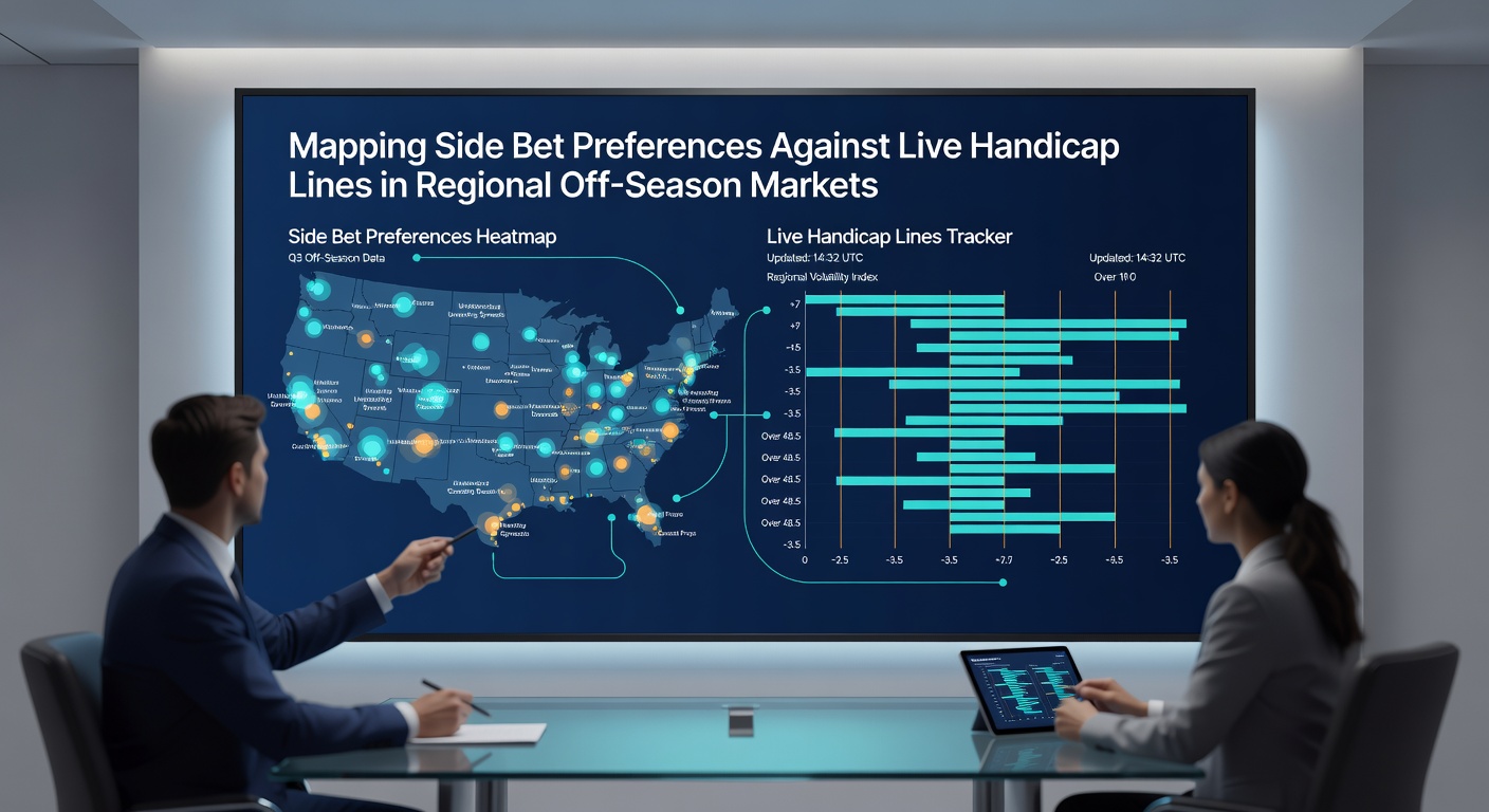 Charts comparing side bet volume growth against handicap line activity in off-season windows across selected regions